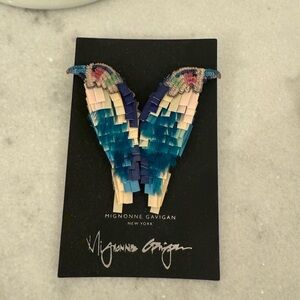 Mignonne Gavigan Blue Feathered Bird Earrings